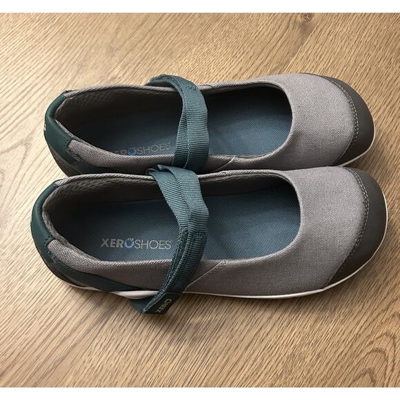 Xero Shoes Women’s 8.5 Cassie Mary Jane Barefoot Minimalist Moon Mist Canvas - Picture 2 of 13